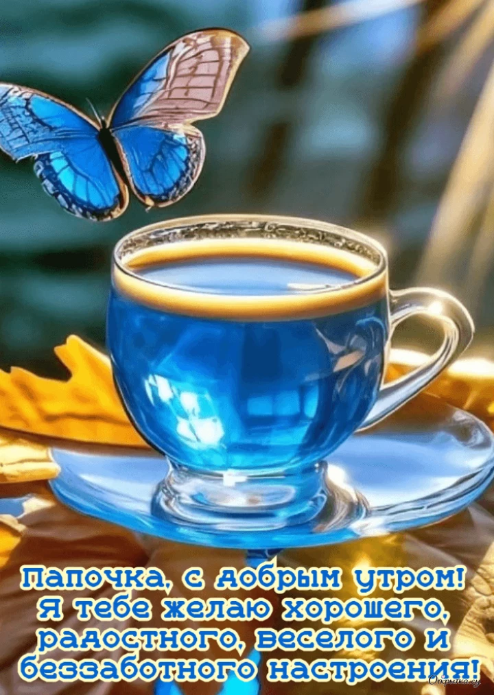 Открытка для теплых слов: доброе утро папа с душевным посылом