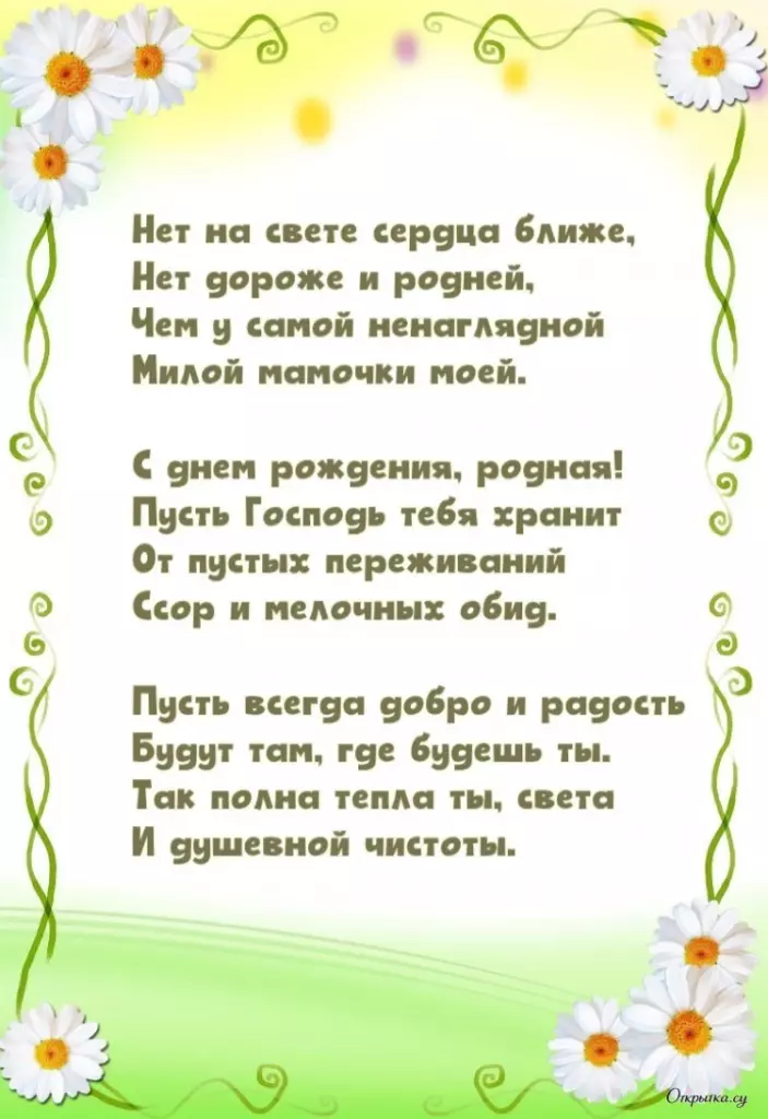 Открытка с добрыми словами мама с днем рождения с ярким оформлением