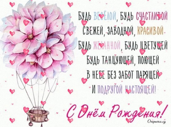 Картинка с праздничным посылом с днем рождения с аккуратным оформлением