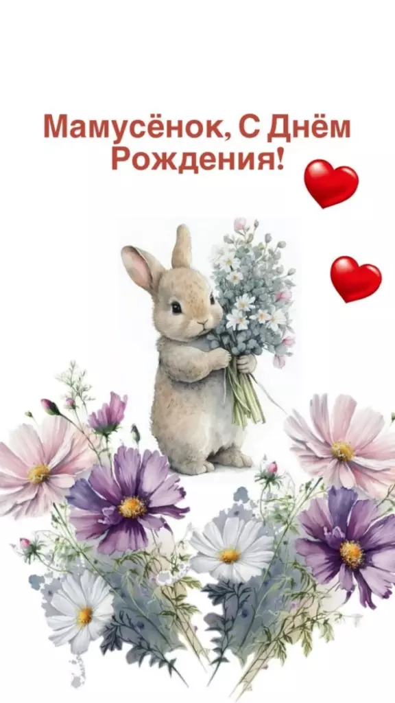 Картинка с трогательными словами мама с днем рождения с тематическим оформлением