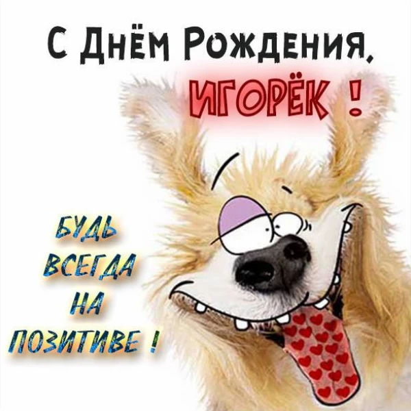 Открытка с атмосферой игорь с днем рождения с ярким оформлением